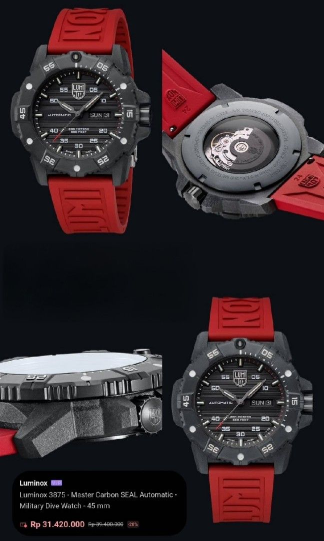 Luminox master carbon, Fesyen Pria, Jam Tangan di Carousell