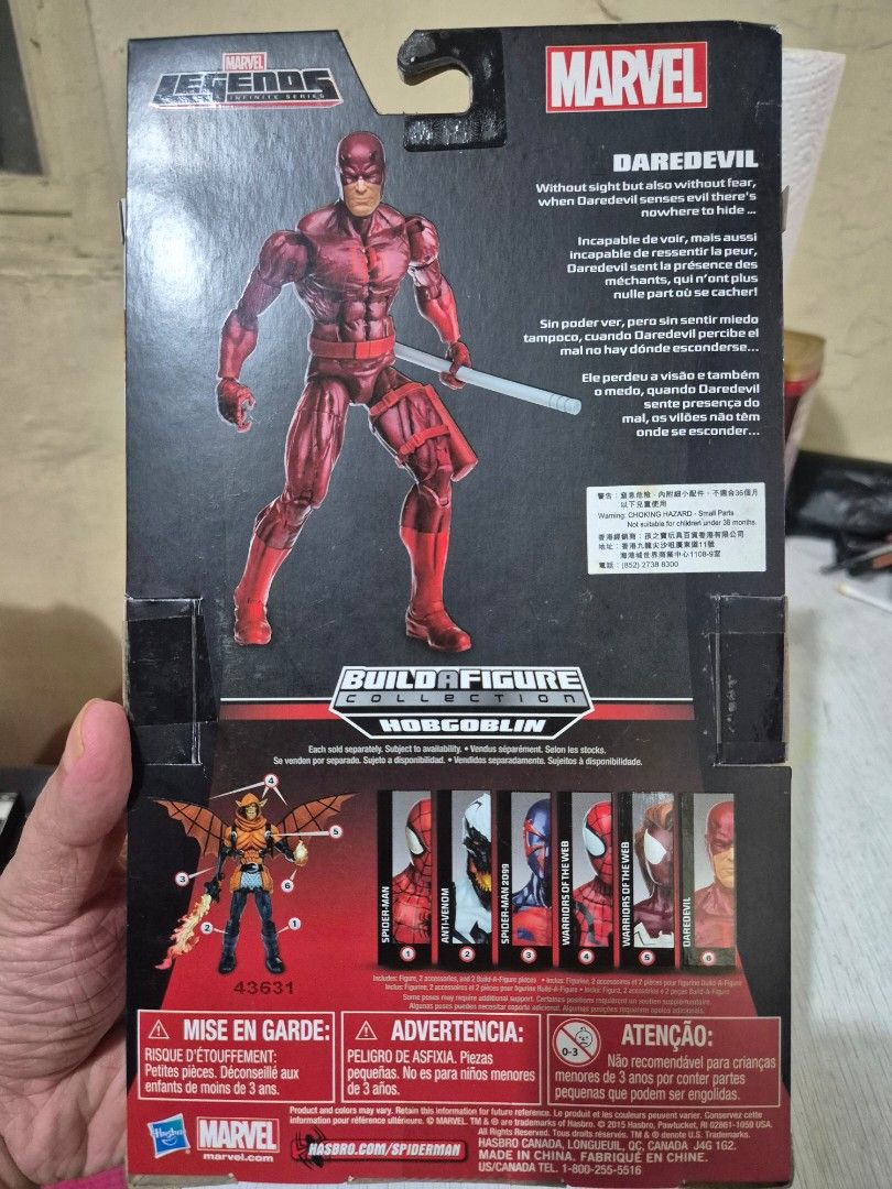 Marvel legends daredevil bib hobgoblin wave (Category: Figurines & Statues) located in Muntinlupa City. Submitted by nostalgiakid (Listing ID 1383845016, Image 3). Description: for sale only, around 6 inches MOP: gcash shipping via lalamove or grab from muntinlupa or gma,cavite meetups at ATC or Festival mall alabang.