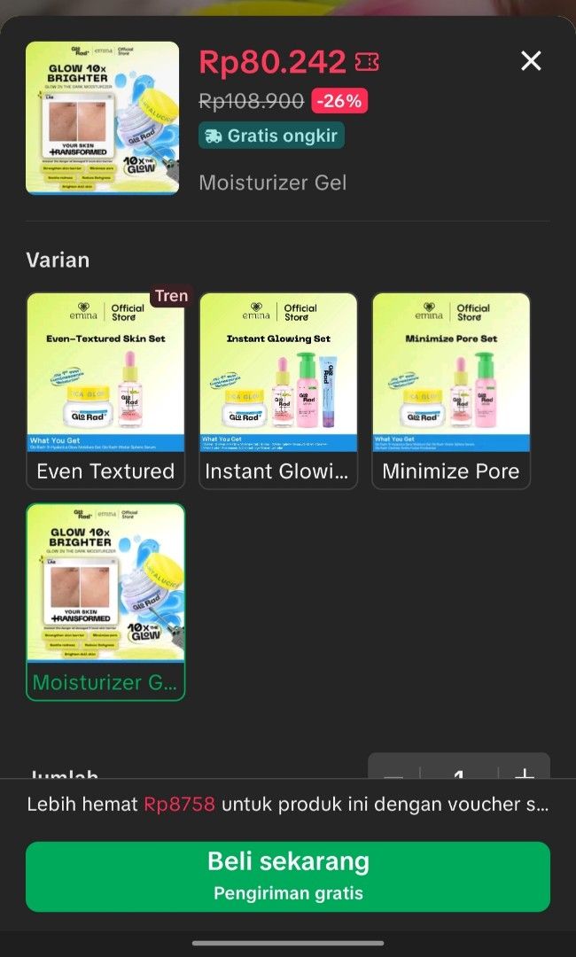 moisturizer emina (Kategori: Kulit, Sabun & Tubuh) berada di Bekasi. Dikirim oleh aidaaa.c (ID iklan 1383642617, Gambar 2). Deskripsi: masi baru sekali di cobain terus ga cocok.