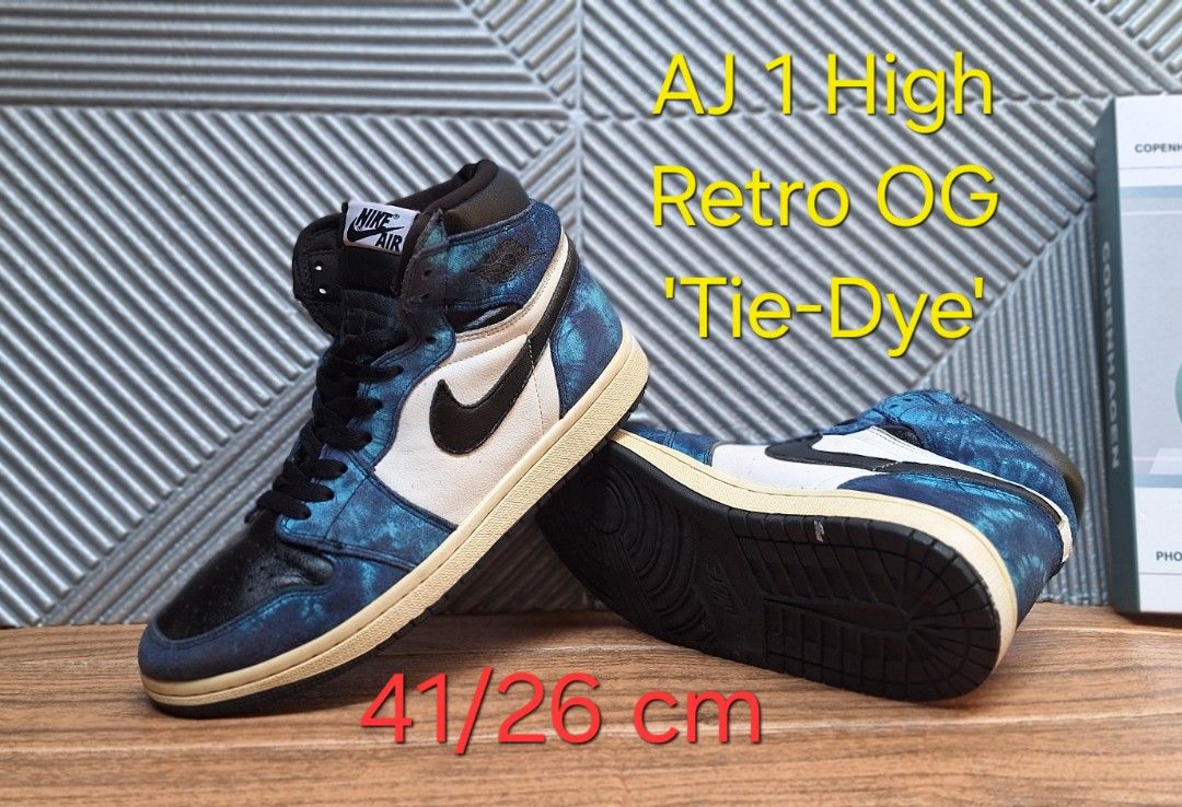 Nike Air Jordan High Retro OG 'Tie-Dye', size 41 insole 26 cm