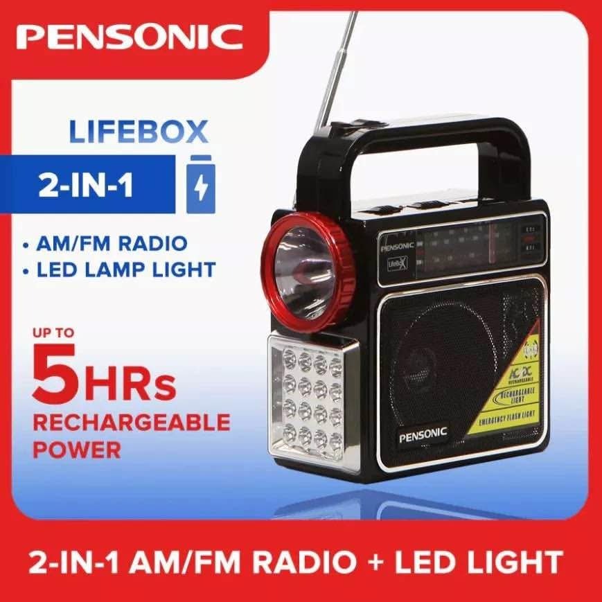 PENSONIC LifeBox Portable Rechargeable AM FM Radio (w/ Emergency LED ...