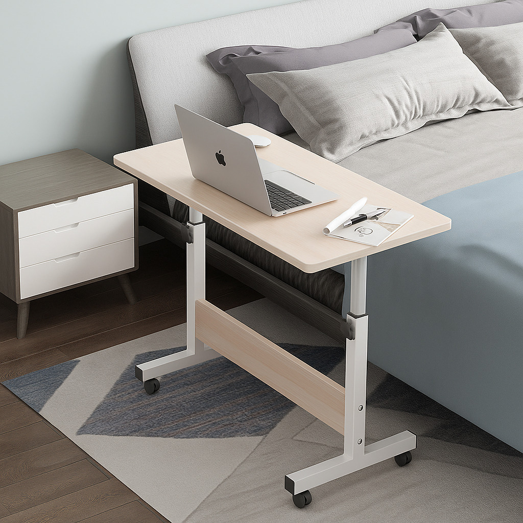 Rolling Laptop Table | Adjustable Bedside Desk | Home Office Laptop ...