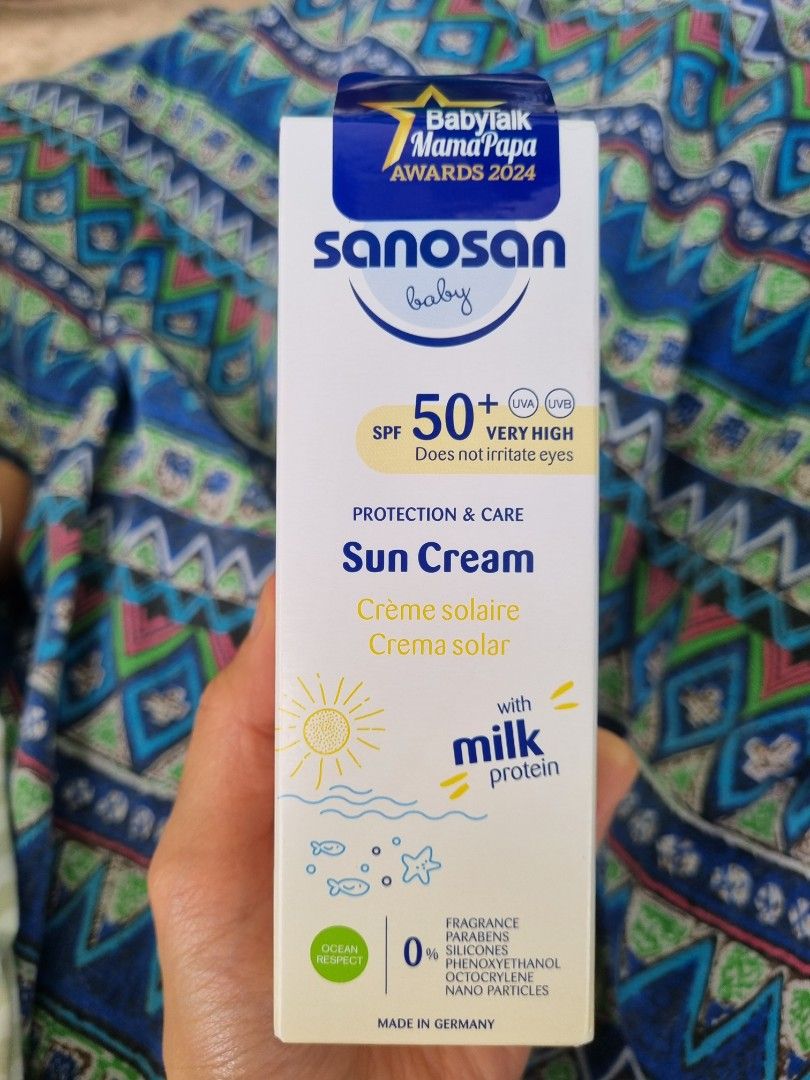 Sanosan Baby spf50+ sun cream sunscreen sunblock (Category: Other Babies Going Out Needs) located in Kuala Lumpur. Submitted by dibah. (Listing ID 1383798463, Image 1). Description: bought May 2025, never opened. selling because have another brand..
