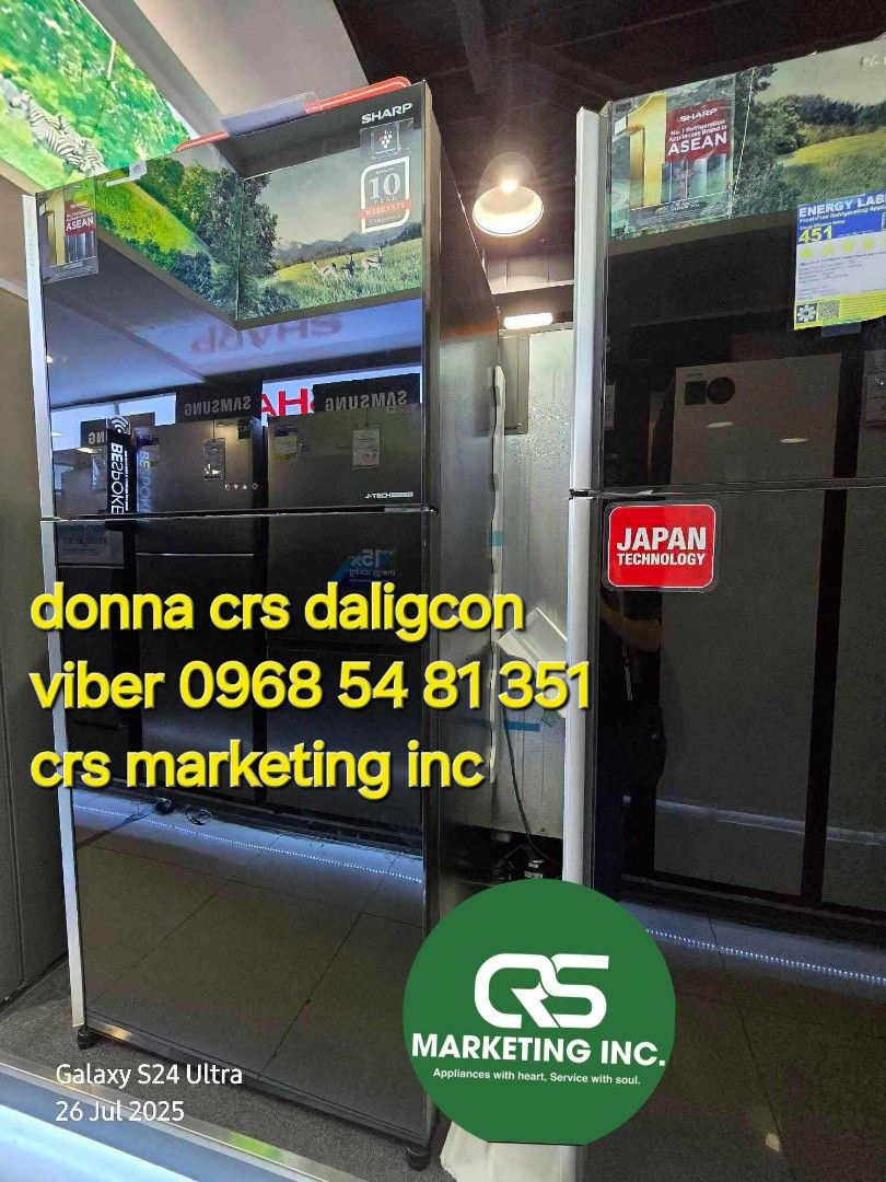 Sharp refrigerator (Category: Refrigerators and Freezers) located in Manila. Submitted by donnasagao03665 (Listing ID 1383727429, Image 3). Description: 💚 SHARP TWO DOOR REFRIGERATOR INVERTER NO FROST / SHARP REF 💚 📍TWO DOOR NO FROST INVERTER FTS SERIES SJ-FTS07BVS-DS 6.4 - 16,500 SJ-FTS08BVS-DS 7.9 - 17,900 SJ-FTS09BVS-DS 8.9 - 19,800 SJ-FTS11BVS-DS 10.1 - 22,700 SJ-FTS13BVS-DS 12.7 - 24,800 FTG SERIES SJ-FTG15BVP-BK 15.1 - 33,900 SJ-FTG18CVP