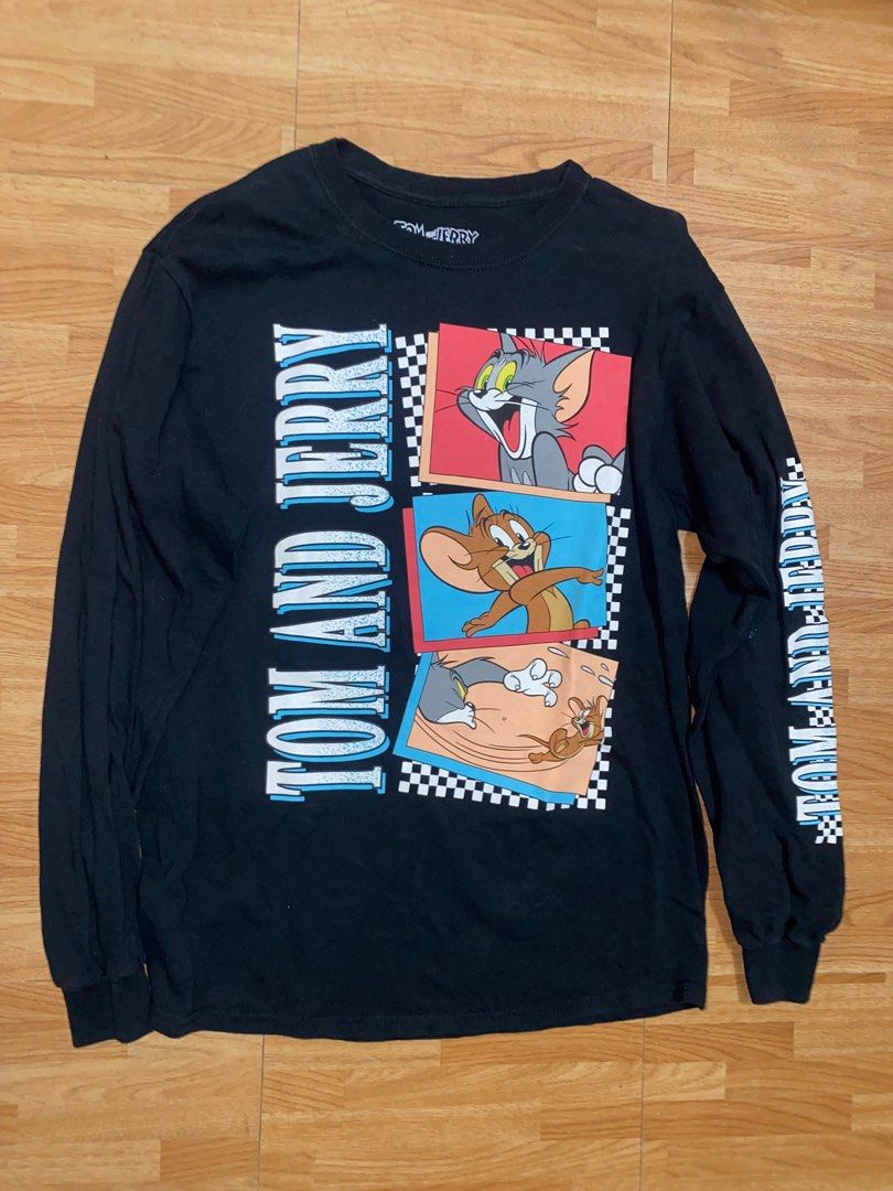 Tom and Jerry long sleeve (Category: Babies & Kids Fashion) located in Quezon City. Submitted by pdotp (Listing ID 1383840388, Image 1). Description: rush RFS: decluttering will do discount if buying in bulk 27.5 LENGTH 22.5 SLEEVE 18.5 WIDTH.