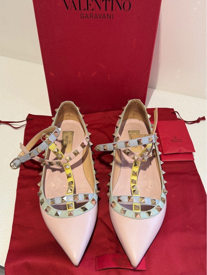 Valentino Rockstud Ballerina Flats (Category: Sneakers & Footwear) located in Manila. Submitted by mctrl (Listing ID 1383824969, Image 1). Description: Used condition - Size 38.5 Comes with box and dustbag.