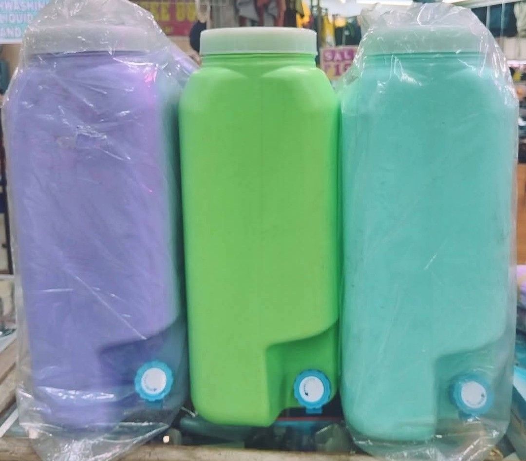 2 pcs water jug 5 gallons (Category: Water Purifiers & Dispensers) located in Manila. Submitted by asstditems (Listing ID 1383726081, Image 1). Description: 450 for 2pcs 💖5Ltr Gallon Water Jug 💖Available Colors : Green / Purple & Mint Green Same day delivery via Lalamove Location: Manila Mop: Cod/Gcash payment.