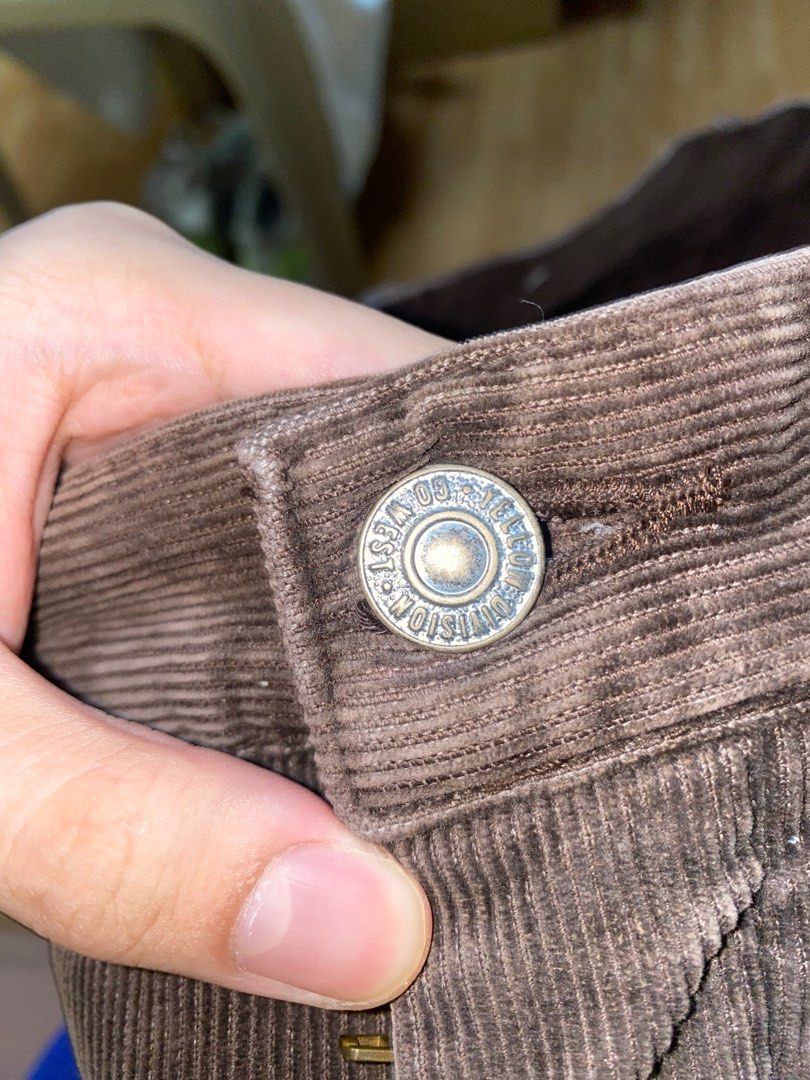WORK PANTS CORDUROY BROWN GO WEST (Category: Jeans) located in Quezon City. Submitted by pdotp (Listing ID 1383838840, Image 3). Description: rush RFS: decluttering will do discount if buying in bulk bought 2nd hand. almost never used. 31 LENGTH 30 WAIST .