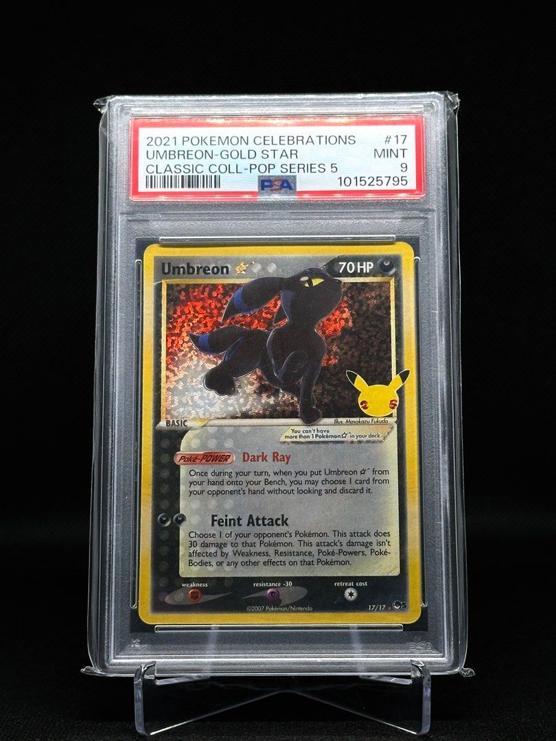 2021 Pokemon Celebrations Umbreon Gold Star PSA 9, Hobbies &amp; Toys, Toys &amp; Games on Carousell