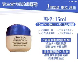 In Stock‼️Shiseido Benefiance WrinkleResist24 Cream 15ML (1 set with 2 pieces, total 30ml)64220532718850110