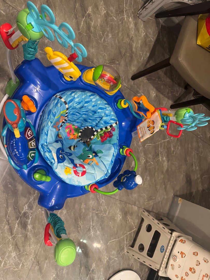 Baby Einstein 2-in Activity Play Table and Jumper (Category: Infant Playtime) located in Manila. Submitted by 17thfinds (Listing ID 1384013521, Image 2). Description: In very good condition Ayaw magpaiwan ni baby ng matagal kaya bago bao pa siya. 4 months ago lang nabili, but mga 2 months lang ata nagamit not everyday pa:) Note: this was bought in abroad. Will sell this in lesser price already. RFS: learning to walk na si baby kaya ayaw na talaga