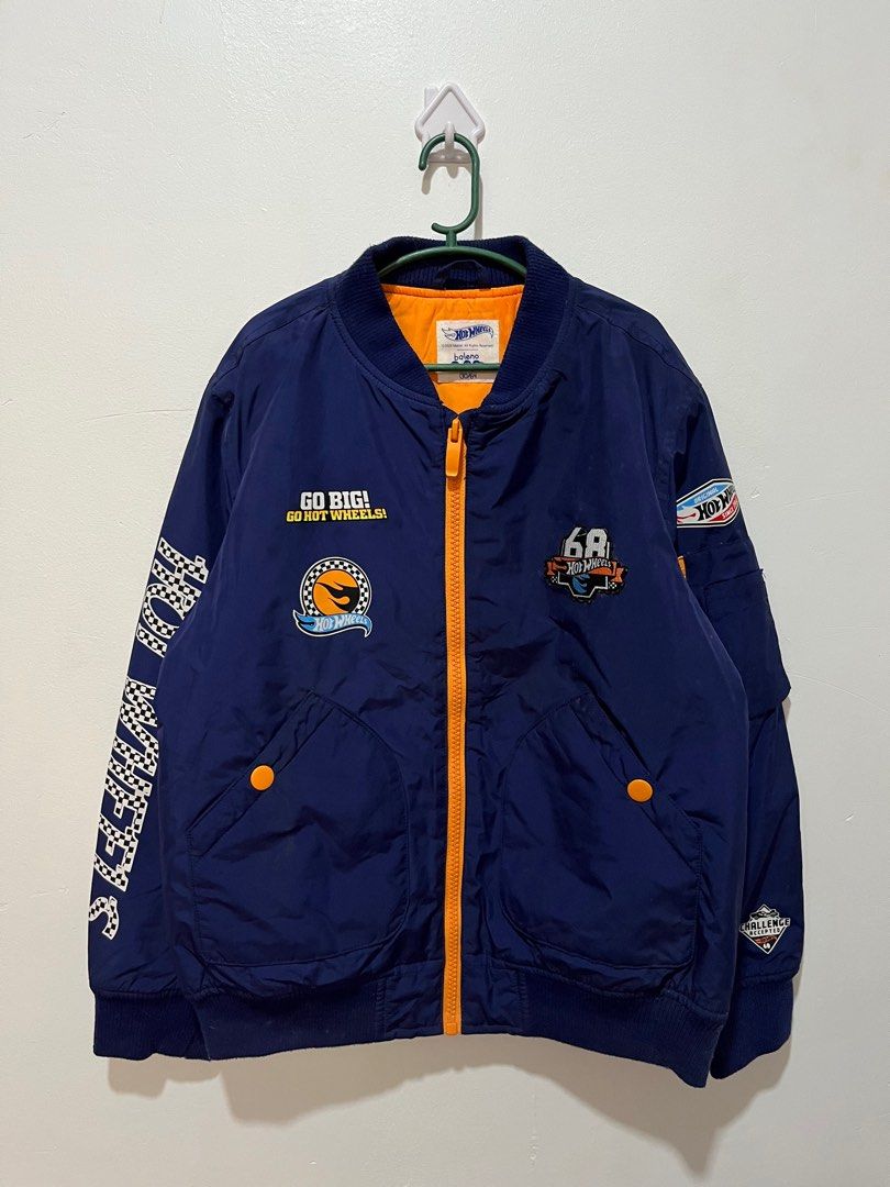 Baleno x Hotwheels kids bomber jacket (Category: Babies & Kids Fashion) located in Makati City. Submitted by re.mini (Listing ID 1383903716, Image 1). Description: Baleno x Hotwheels kids bomber jacket Likenew condition Size 130 (6-8Y) on tag P1000 Taguig Location .