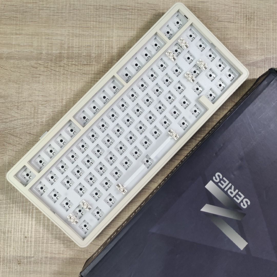 Barebone Vortexseries NS75 QMK VIA Beige Gaming Keyboard Wireless 3 Tri ...