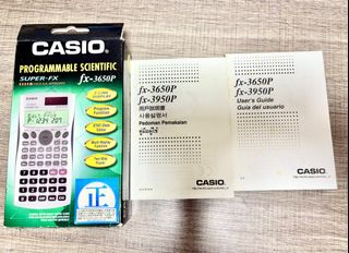Casio fx-3650P Calculator User Manual and Original Box #Cal Calculator / Calculator Manual user’s guide and box64241969831554110