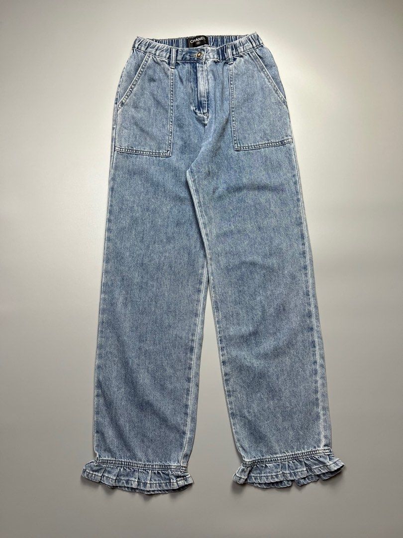 Chanel - Pleated Leg Opening Denim Pants (Category: Luxury Apparel) located in Manila. Submitted by japon_rose (Listing ID 1383947778, Image 1). Description: FOR SALE: Womens/ Chanel - Pleated Leg Opening Denim Pants Size: 38 on Tag (Womens) Length: 40 Waist: 28-30 Knee: 9.5 Leg Opening: 8 Front Rise: 12 Back Rise: 13.5 9.5/10 Overall Condition In Excellent Condition No issues or flaws •₱1,000.00 REPRICED!! •Manila meet up for Checking •Open for 