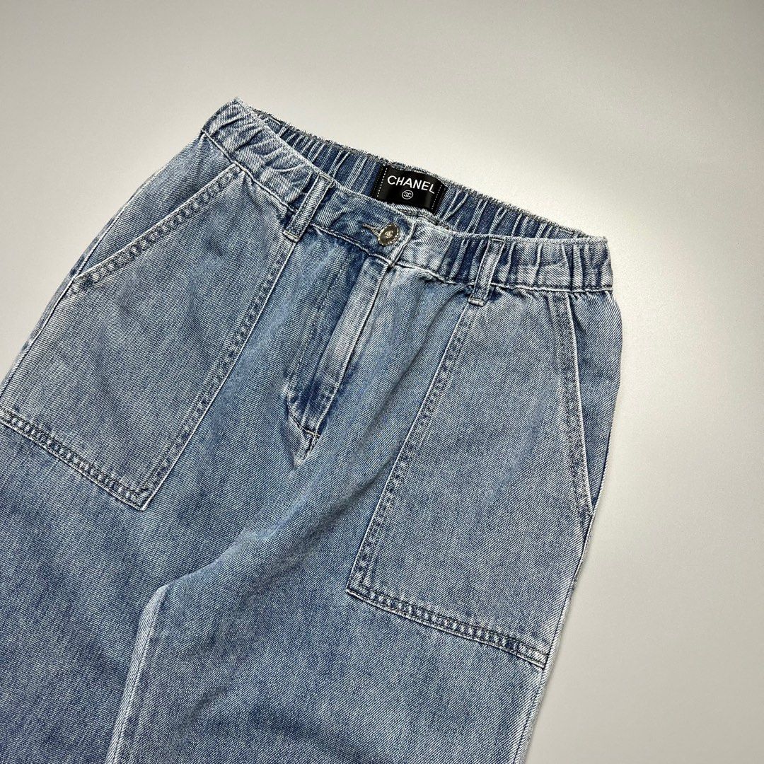 Chanel - Pleated Leg Opening Denim Pants (Category: Luxury Apparel) located in Manila. Submitted by japon_rose (Listing ID 1383947778, Image 2). Description: FOR SALE: Womens/ Chanel - Pleated Leg Opening Denim Pants Size: 38 on Tag (Womens) Length: 40 Waist: 28-30 Knee: 9.5 Leg Opening: 8 Front Rise: 12 Back Rise: 13.5 9.5/10 Overall Condition In Excellent Condition No issues or flaws •₱1,000.00 REPRICED!! •Manila meet up for Checking •Open for 