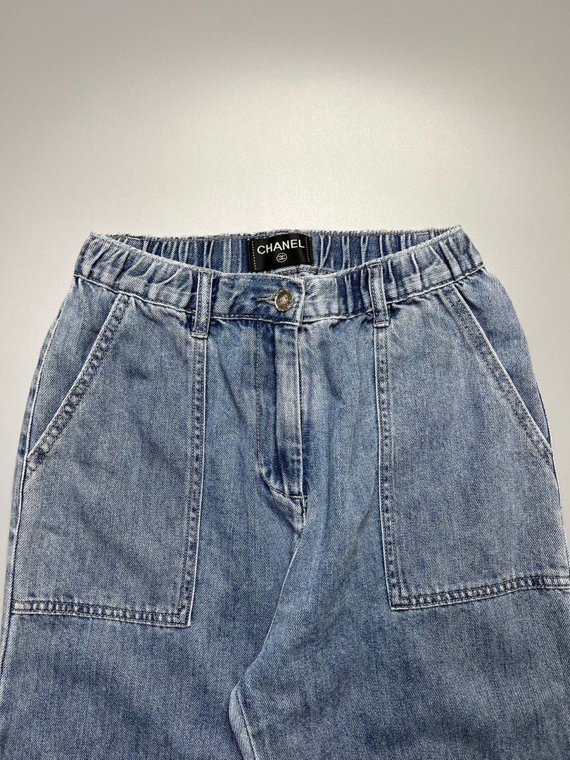 Chanel - Pleated Leg Opening Denim Pants (Category: Luxury Apparel) located in Manila. Submitted by japon_rose (Listing ID 1383947778, Image 3). Description: FOR SALE: Womens/ Chanel - Pleated Leg Opening Denim Pants Size: 38 on Tag (Womens) Length: 40 Waist: 28-30 Knee: 9.5 Leg Opening: 8 Front Rise: 12 Back Rise: 13.5 9.5/10 Overall Condition In Excellent Condition No issues or flaws •₱1,000.00 REPRICED!! •Manila meet up for Checking •Open for 