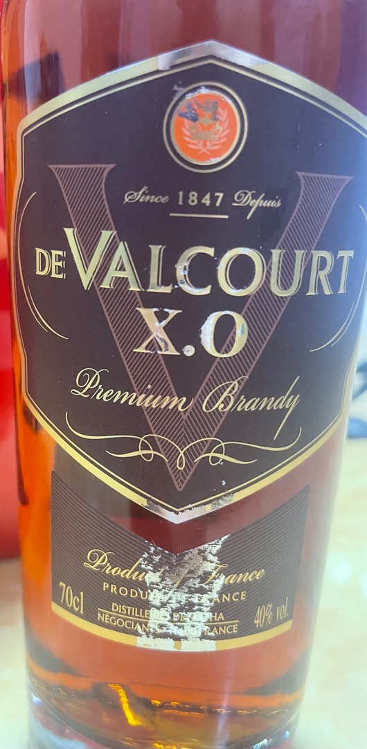 De Valcourt X.O Premium Brandy, Food & Drinks, Alcoholic Beverages