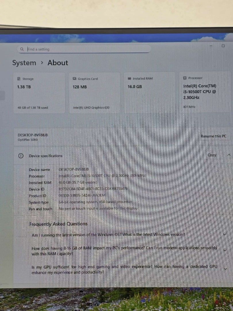 Dell optiplex 5080 Desktop mini pc@i6.10 gen.16 gb ram/512 gb ssd/500 gb hdd@wifi built in Desktop@8546857163226184891395111