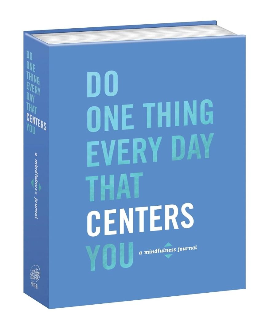 Mindfulness Journal (Category: Storybooks) located in Quezon City. Submitted by martits (Listing ID 1383915651, Image 2). Description: Do One Thing Every Day That Centers You – A daily mindfulness journal filled with prompts to help you pause, reflect, and recenter. A thoughtful gift or personal habit-builder for calm and clarity. Use during your morning routine, wind-down ritual, or even travel journaling to keep mental wellness top of mind. Siz