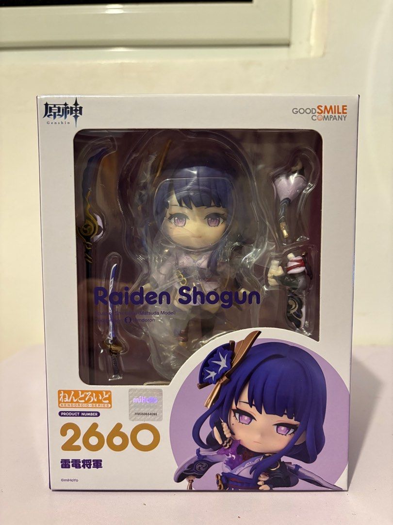 GENSHIN IMPACT RAIDEN SHOGUN NENDROID (Category: Figurines & Statues) located in Tagaytay City. Submitted by sugacollects (Listing ID 1384048170, Image 1). Description: ITEM IS BRAND NEW AND ONHAND! From the game “Genshin Impact” comes a Nendoroid of Raiden Shogun, the ruler of Inazuma! Face plates: · Composed face · Wide-eyed face · Smiling faces Optional parts: · Musou Isshin · Engulfing Lightning · Dango milk · Other optional parts for differe