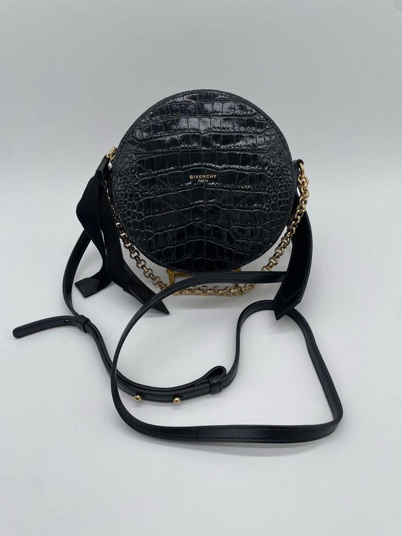 Givenchy Croc Eden round bag (Category: Cross-body Bags) located in Quezon City. Submitted by jmscm (Listing ID 1383911920, Image 2). Description: Givenchy Black Croc leather eden round bag Size mini No inclusion Guaranteed Authentic!.