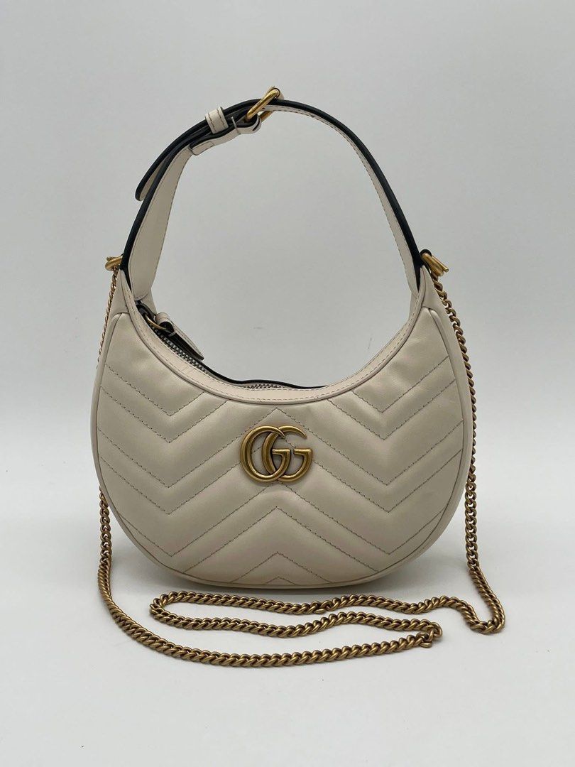 Gucci Marmont Half moon (Category: Luxury Bags & Wallets) located in Quezon City. Submitted by jmscm (Listing ID 1383913719, Image 2). Description: Gucci Marmont Half Moon 2 way bag Guaranteed Authentic Rank A Condition Inclusion: Dust Bag, Booklet, Box and Paper Bag .