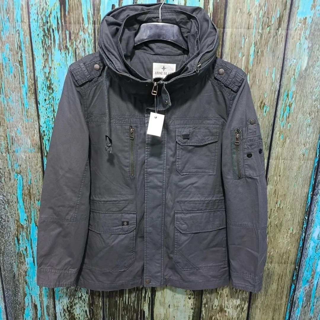 jaket parka STONE ISLAND tebal polos size L casual bagus original