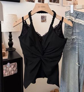 斯文黑色lace掛頸背心知性風御姐64246850291971110