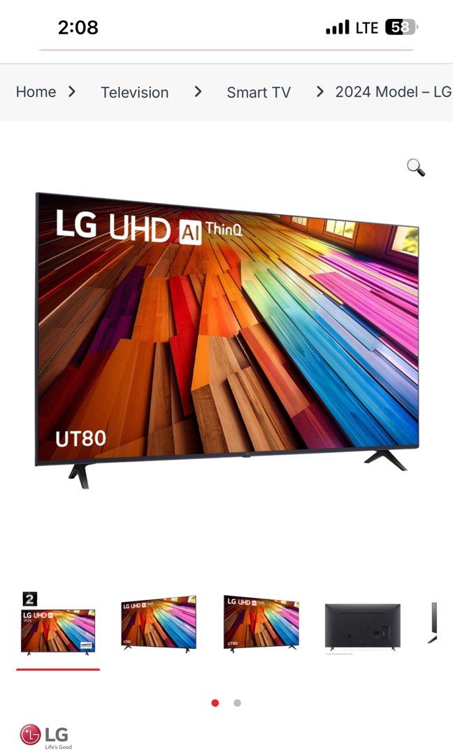 LG 86” inc REAL 4K HDR THINQ (OPEN FOR SWAP) (Category: TV) located in Las Pinas. Submitted by gmonteros (Listing ID 1383937382, Image 3). Description: Almost new!!! May plastic pa yung tv sa gilid Srp 159k Nabili 110k No box na Open for swap (phone) Pm for more pics and vid .