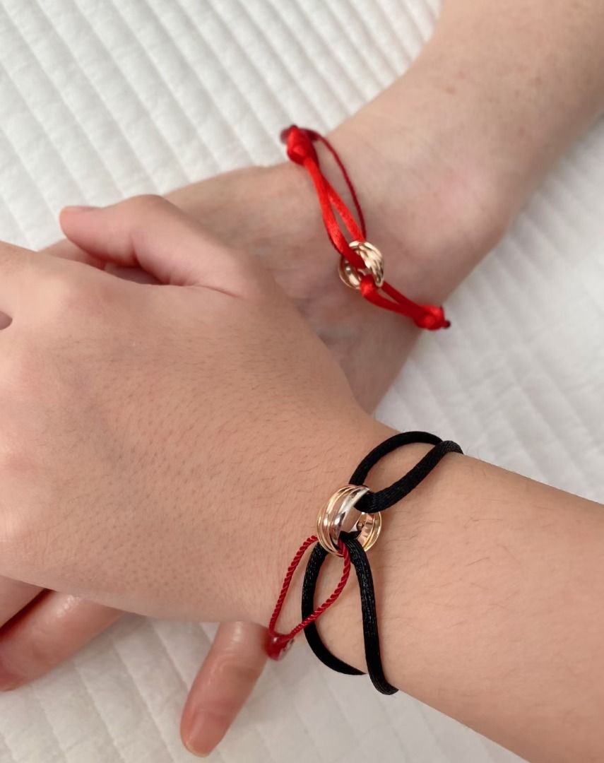 love bangle trinity red string black string bracelet tricolor 18k gold plated (Category: Bracelets) located in Quezon City. Submitted by lux.finds (Listing ID 1384047281, Image 1). Description: pre order.