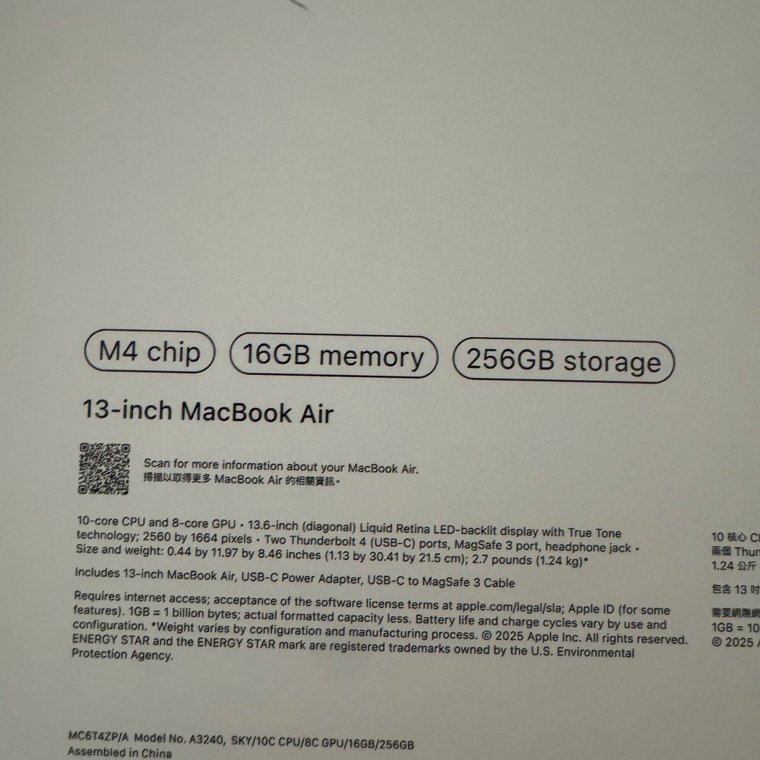 BNIB MacBook Air Latest M4 2025 13-inch Sealed Retail 149963226707289731111