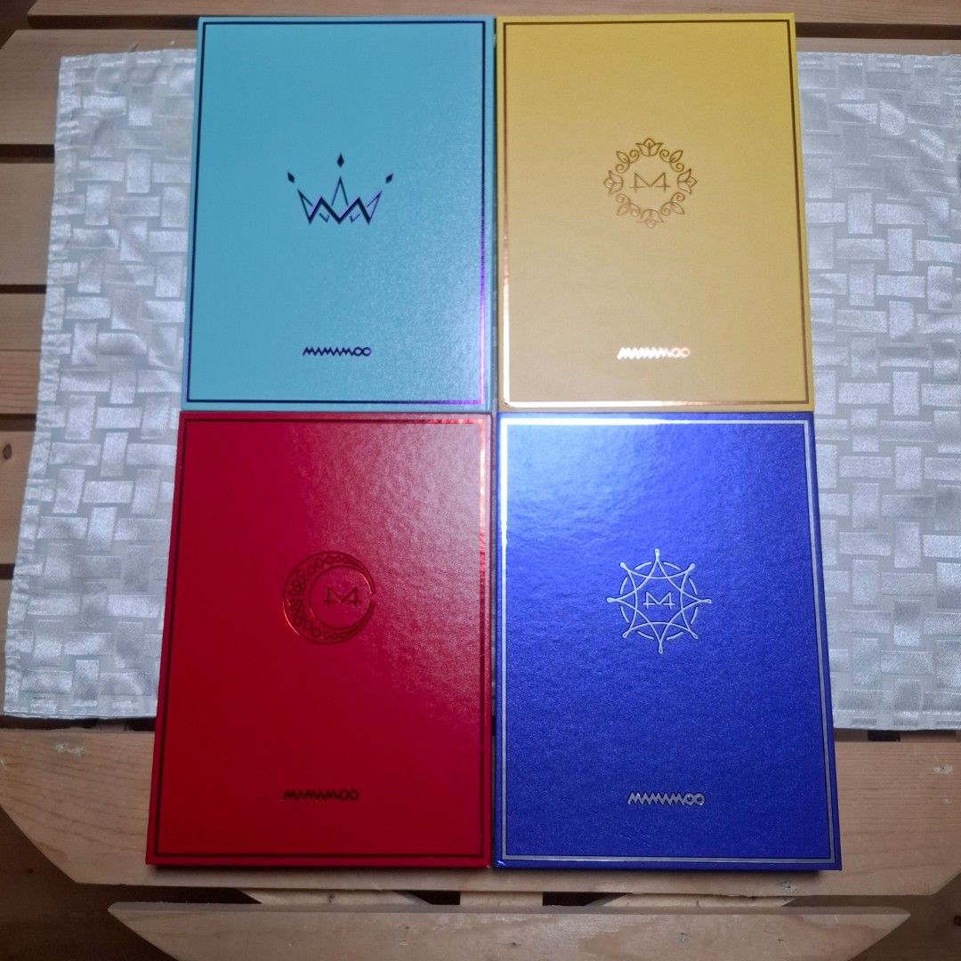 Mamamoo Albums (Category: CDs & DVDs) located in Pasig City. Submitted by flairquinn00 (Listing ID 1383974190, Image 1). Description: Mamamoo group albums 💙 Blue;s - 350 - SOLD ❗️ 🔴 Red Moon - 350 💛 Yellow flower - 350 - SOLD ❗️ 🟣 Purple Mint Ver. - 350 - SOLD ❗️ 🖤 Reality in Black - 350 ✔️ Mint condition ✔️ Photobook ✔️ Outbox (with flaws) + CD ✔️ All Moonbyul PCs Mamamoo 6th Anniversary Voice Keyring (not working) - 550 Mamamoo solo albums
