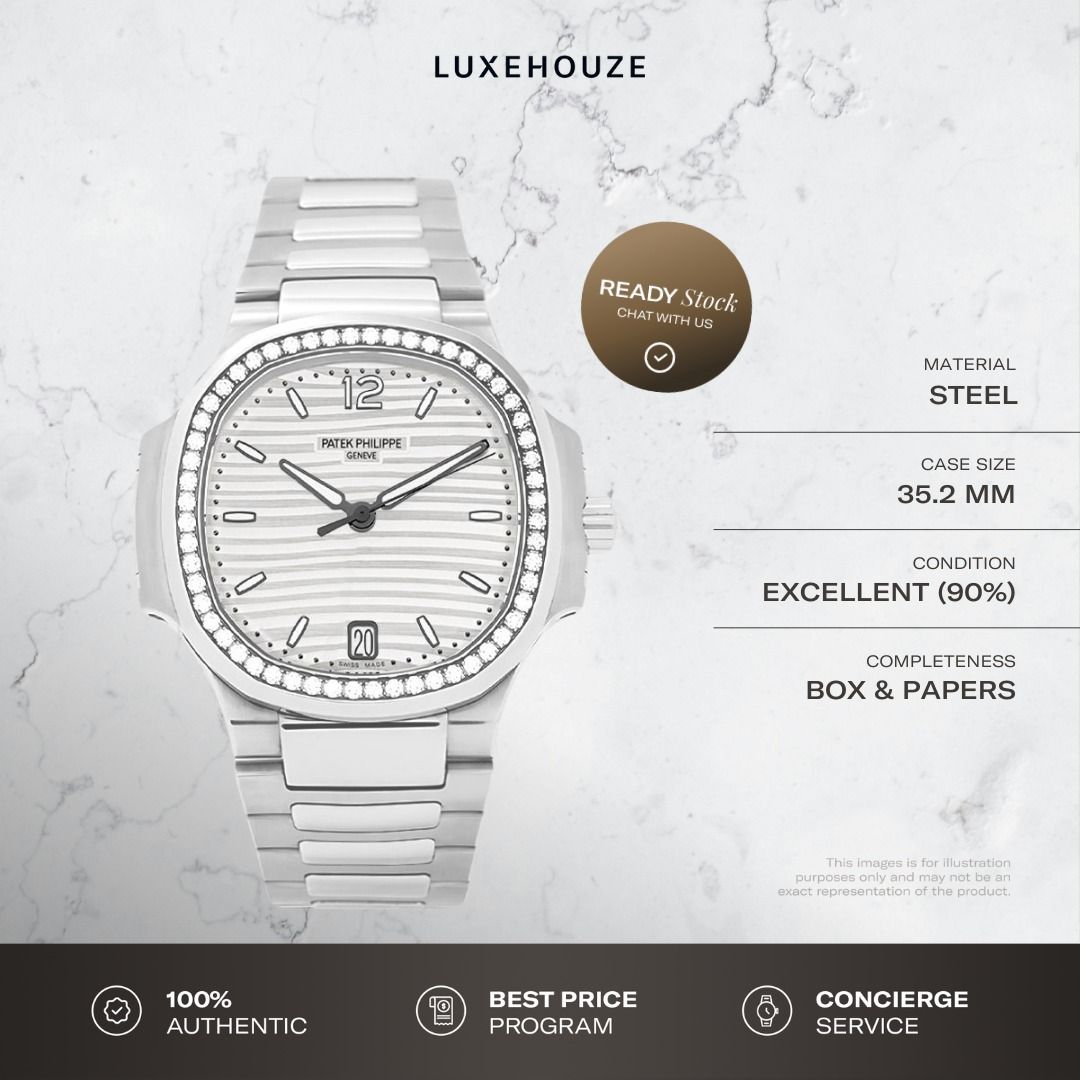 Mint 2021 Patek Philippe Nautilus 7118/1200A-010 White (Category: Watches) located in Singapore. Submitted by luxehouze (Listing ID 1360577065, Image 1). Description: Join our Community for special deals and latest arrivals! //bit.ly/LHWatchesSG Watch Details: SKU: 0013661 Condition: Excellent (90%) Dial: White Case Diameter: 35.2 mm Year: 2021 Completeness: Box & Papers This item is available at Luxehouze Boutique Singapore. Please contact us to