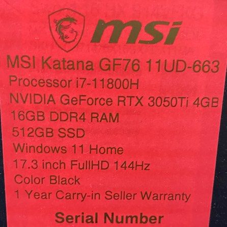 MSI Katana632267074408991117