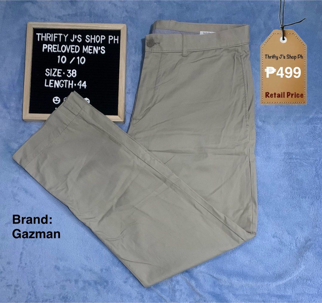 Plus size Men’s Trousers: Khaki (Category: Trousers) located in Santa Rosa. Submitted by thriftyjs (Listing ID 1383913181, Image 1). Description: Personal Preloved from Australia Mostly 10/10 condition Details are in the photos Manually measured in inches Location: Sta. Rosa, Laguna MOP: Gcash MOD: J&T DM us with a SCREENSHOT of your orders or inquiries Disclaimer: Our shop is not affiliated with any brands mentioned. All trademarks and copyright