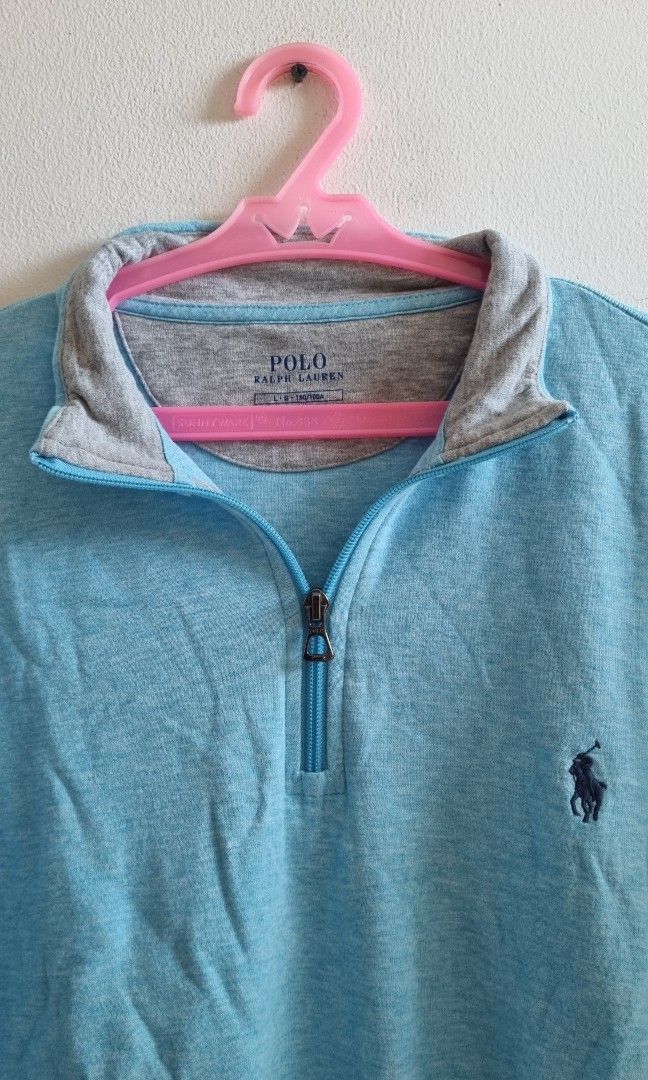 Ralph Lauren Quarter Zip Light Blue (Category: Coats, Jackets and Outerwear) located in Manila. Submitted by letsriv (Listing ID 1383957019, Image 2). Description: Ralph Lauren Quarterzip Light Blue Size L (22x28.5) Great Condition P200 Location: Manila.