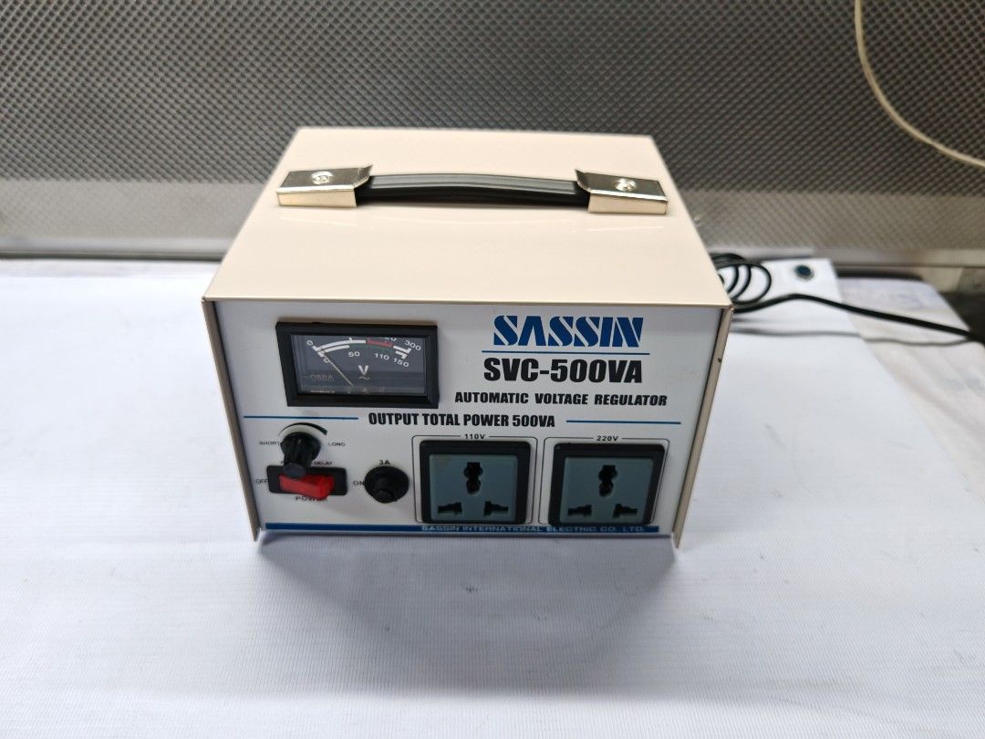 Sassin Brand 500W AVR (Category: Electrical, Adaptors & Sockets) located in Manila. Submitted by wilbert.lua (Listing ID 1383918577, Image 2). Description: Sassin 500W Automatic Voltage Stabilizer 110/220V Pickup at Strongbridge Hardware Center 140 Pasig Blvd Bagong Ilog Pasig MON-SAT 830am-4pm.