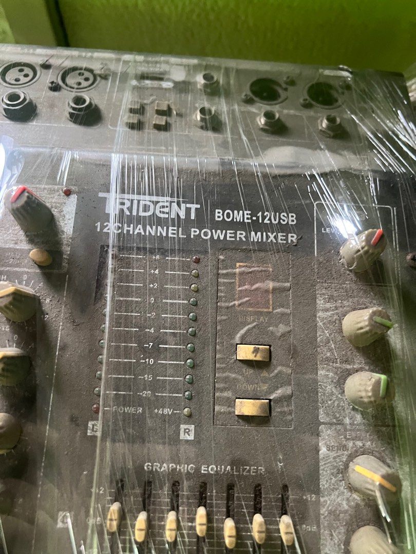 Trident BOME-12USB power mixer (Category: Other Audio Equipment) located in Quezon City. Submitted by chloe_declutter (Listing ID 1383897469, Image 3). Description: Dusty lang po Still in working condition Open to testing QC loc.