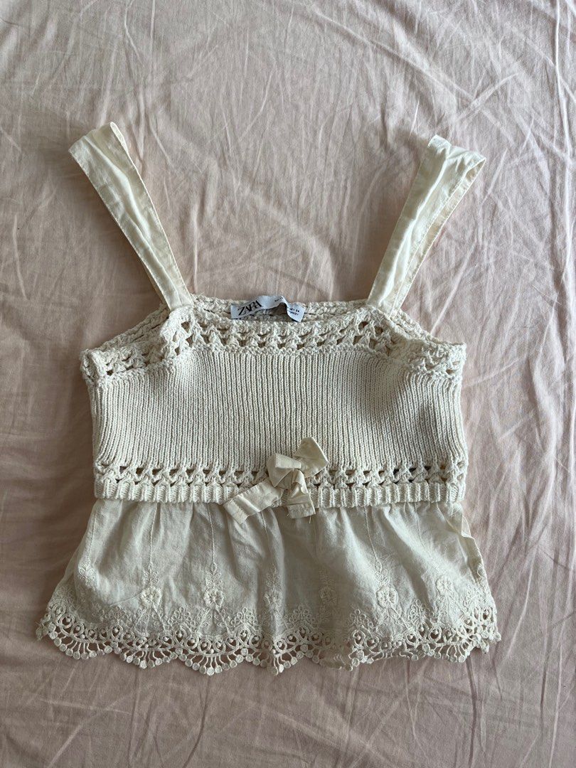 zara bow knit peplum top (Category: Blouses) located in Makati City. Submitted by iweees (Listing ID 1383878580, Image 1). Description: .