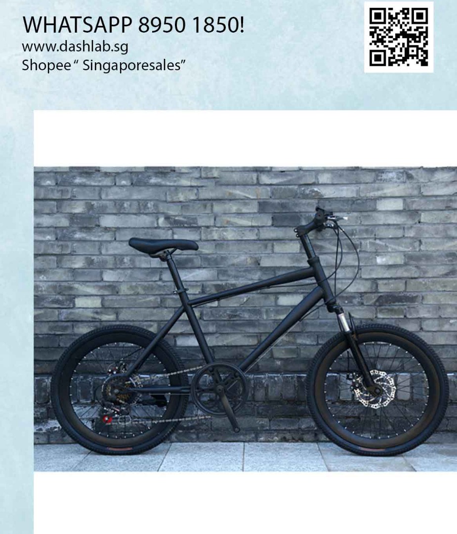 7 Speed 22 Inch Mini Velo Black Suspension Lightweight Bicycle lady ...