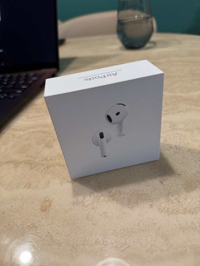Apple AirPods 4 with Active Noise Cancellation (Category: Earphones) located in Singapore. Submitted by sharemyclothes (Listing ID 1378633743, Image 1). Description: Brand new Apple AirPods 4 with Active Noise Cancellation. Unopened box. Features active noise cancellation for immersive sound. Compatible with Apple devices. Includes the original packaging..