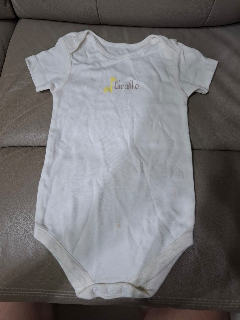 Baby Onesies Bundle - Disney, Giraffe, Roar(for 6 to 18months) (Category: Babies & Kids Fashion) located in Singapore. Submitted by bworm24 (Listing ID 1378664354, Image 3). Description: - All three for $12 and free mailing. Bundle of three baby onesies - Designs: Mickey Mouse (grey), Giraffe (white), 'Roar' print (pink) - Features: Short-sleeved, snap closures - Ideal for daily wear.