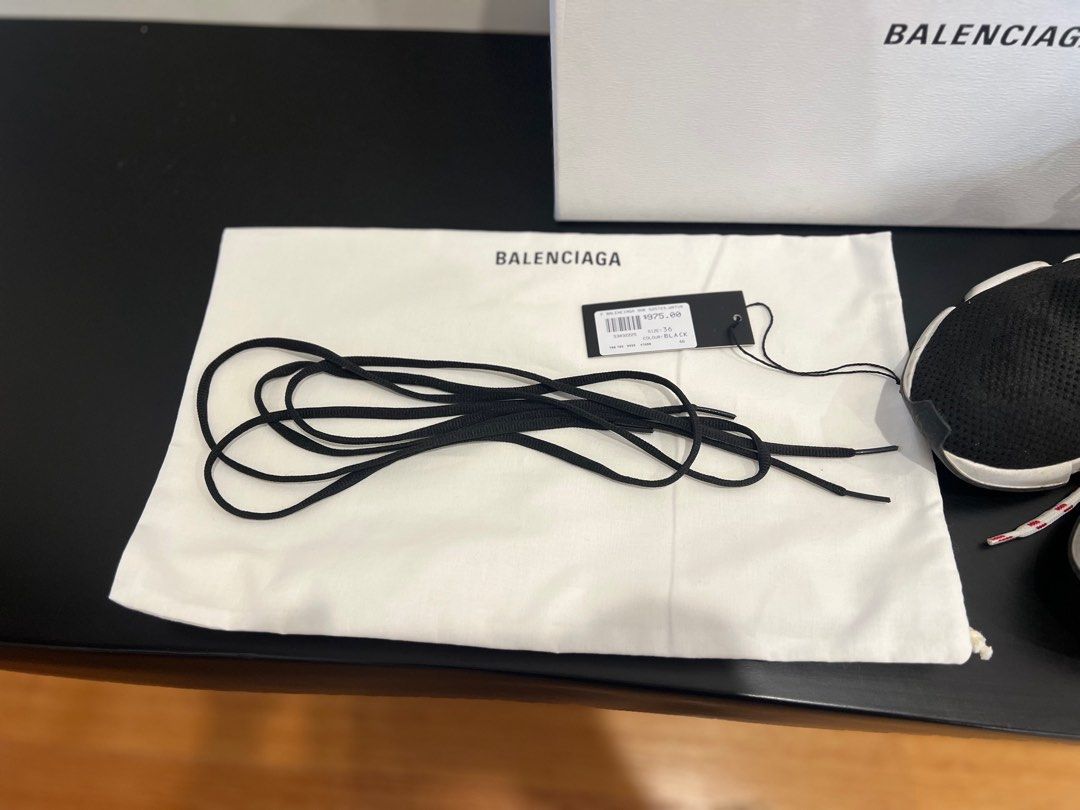 Balenciaga Lace Up Speed Trainer (Category: Women's Shoes) located in Burwood. Submitted by rikowiggle (Listing ID 1378576153, Image 3). Description: Genuine Balenciaga Lace Up Speed Trainer RRP: $975.00 Selling for: $200 Lightly worn and in good condition. Comes with original box, dust bag, and spare laces. Super comfy, stylish, and easy to slip on. Pickup or can post at buyer’s cost. .