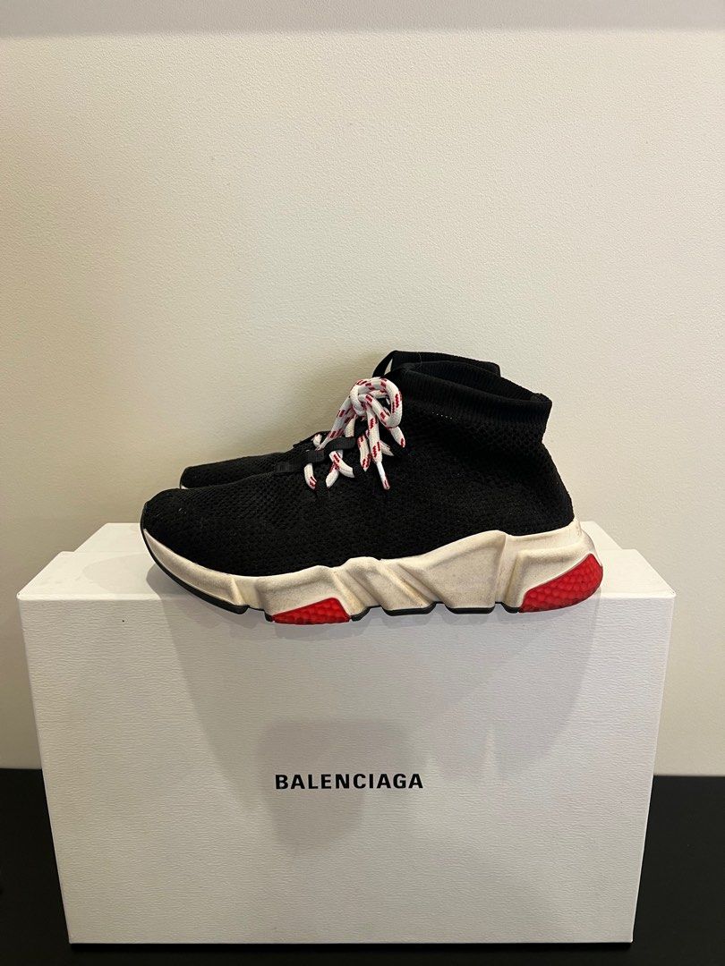 Balenciaga Lace Up Speed Trainer (Category: Women's Shoes) located in Burwood. Submitted by rikowiggle (Listing ID 1378576153, Image 1). Description: Genuine Balenciaga Lace Up Speed Trainer RRP: $975.00 Selling for: $200 Lightly worn and in good condition. Comes with original box, dust bag, and spare laces. Super comfy, stylish, and easy to slip on. Pickup or can post at buyer’s cost. .