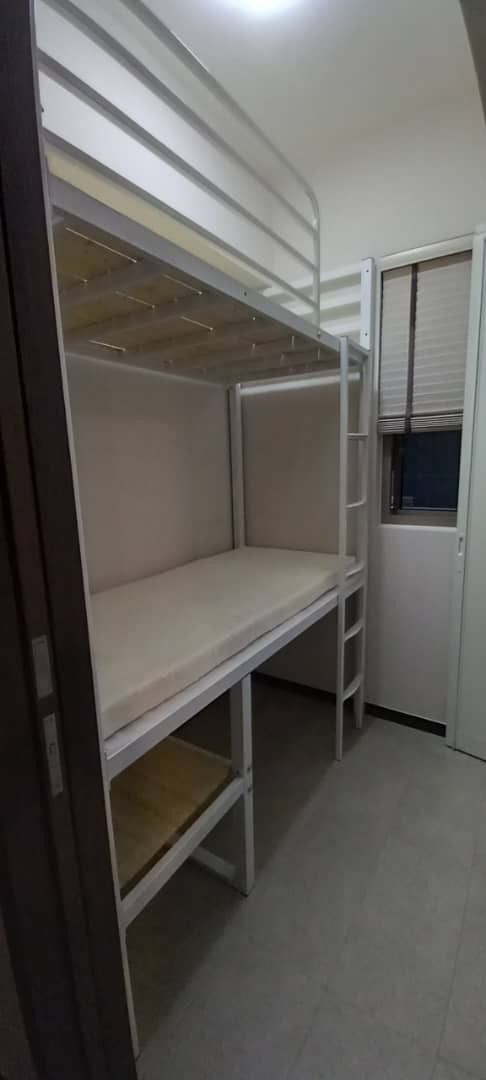 Bunk bed customize singapore for helper room/store room/bomb shelter/unity/helper room/kids room bunk bed (Category: Bed Frames & Mattresses) located in Singapore. Submitted by loveloftspacesaving (Listing ID 1378639801, Image 2). Description: can customize any size welcome whatapp 88660152Annie get more details same with picture design and size price $899+100install mattress customize $139/pcs after place order 4-6weeks can send.