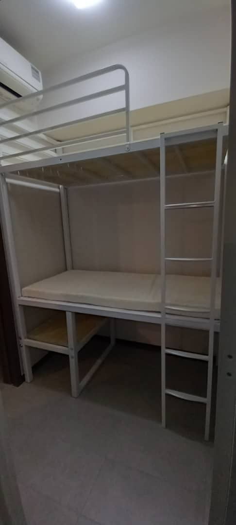 Bunk bed customize singapore for helper room/store room/bomb shelter/unity/helper room/kids room bunk bed (Category: Bed Frames & Mattresses) located in Singapore. Submitted by loveloftspacesaving (Listing ID 1378639801, Image 1). Description: can customize any size welcome whatapp 88660152Annie get more details same with picture design and size price $899+100install mattress customize $139/pcs after place order 4-6weeks can send.