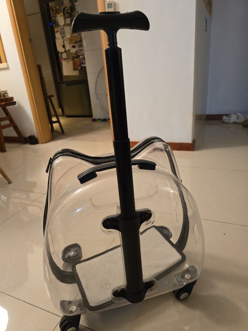 Clear trolley with retractable Handle (Category: Homes & Other Pet Accessories) located in Singapore. Submitted by hancen99 (Listing ID 1378651630, Image 2). Description: - Good condition clear scooter - Black handle for easy steering - Transparent design for visibility .