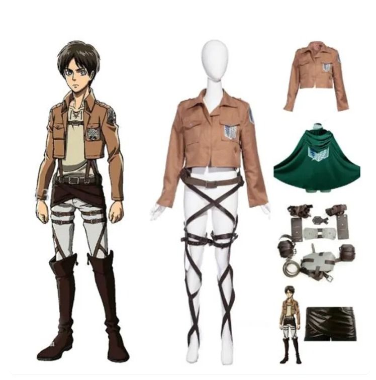 COSPLAY Mikasa Ackerman costume - Attack on Titan (Category: Babies & Kids Fashion) located in Las Pinas. Submitted by tienda_ (Listing ID 1378601155, Image 1). Description: COSPLAY Mikasa Ackerman costume - Attack on Titan Inclusions - brown jacket, skirt Harness - SOLD Size: small.
