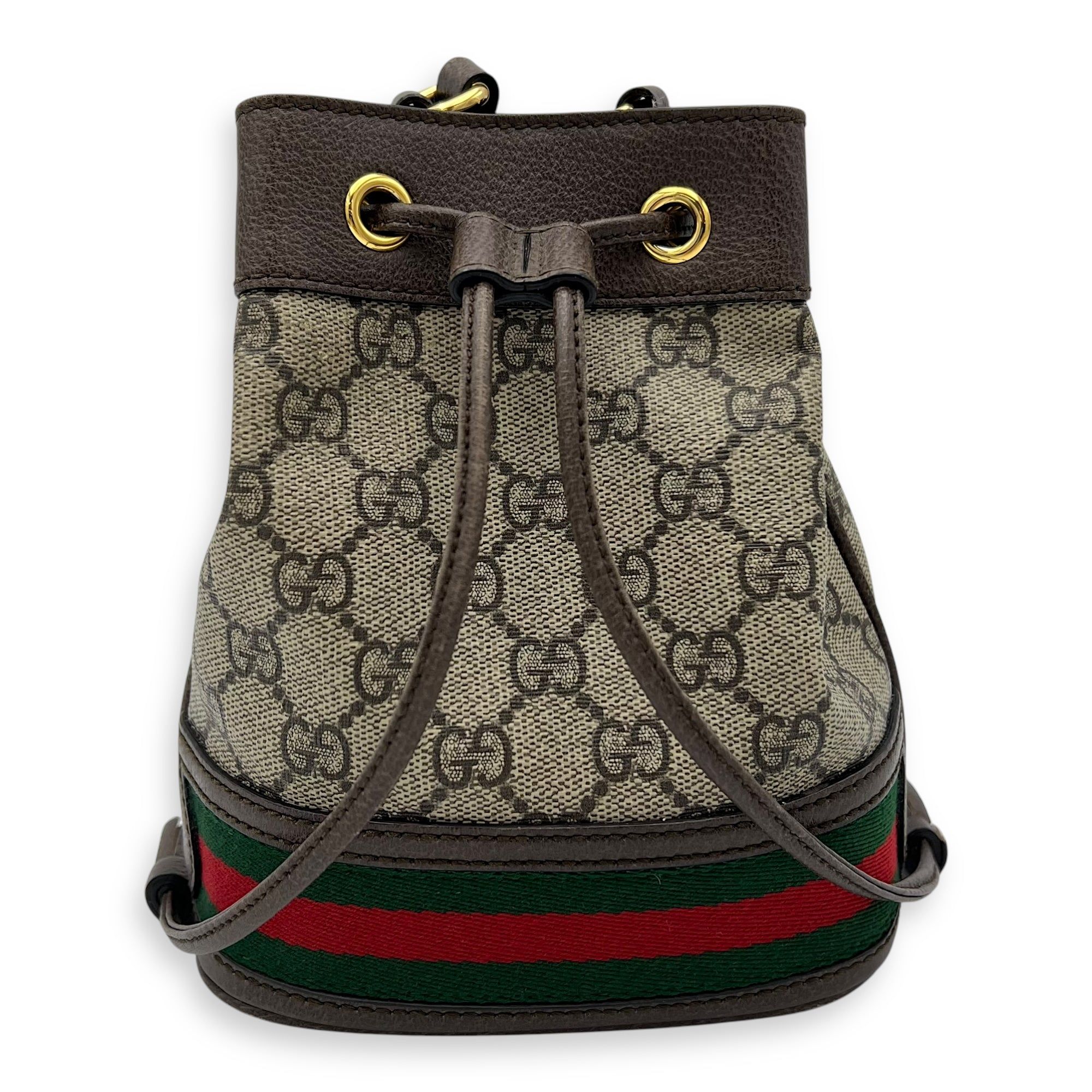 Gucci Ophidia Brown Bucket Bag in Monogram Coated Canvas, Gold hardware (Category: Bags & Wallets) located in Singapore. Submitted by carousellluxury (Listing ID 1378611549, Image 1). Description: SKU S2502-004651VZ Material Monogram Coated Canvas Color Brown Hardware Gold Strap Included, non-detachable and adjustable Dimension (L)16cm x (H)19.5cm x (W)9.5cm Accessories Original Box, Series 550620 498879 Circa Est NA Microchipped FALSE PS: Availa